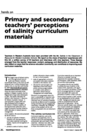 Primary and secondary teachers' perceptions of salinity curriculum materials