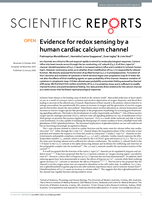 Evidence for redox sensing by a human cardiac calcium channel