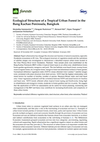 Ecological Structure of a Tropical Urban Forest in the Bang Kachao Peninsula, Bangkok