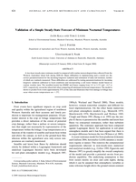 Validation of a Simple Steady-State Forecast of Minimum Nocturnal Temperatures