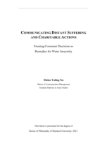 Communicating distant suffering and charitable actions: Framing consumer decisions as remedies for water insecurity
