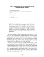 Wikis as collaborative learning tools for knowledge sharing: Shifting the education landscape