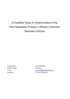 A feasibility study on implementation of the Peer-Gatekeeper program in Western Australian secondary schools