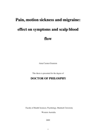 Pain, motion sickness and migraine: effects on symptoms and scalp blood flow
