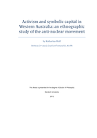 Activism and symbolic capital in Western Australia: An ethnographic study of the anti‐nuclear movement