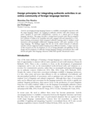 Design principles for integrating authentic activities in an online community of foreign language learners