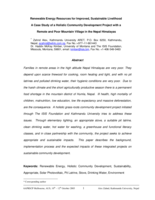 Renewable energy resources for improved, sustainable livelihood: A case study of a holistic community development project with a remote and poor mountain village in the Nepal Himalayas