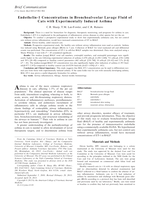 Endothelin-1 concentrations in bronchoalveolar lavage fluid of cats with experimentally induced asthma