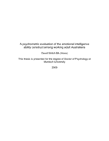 A psychometric evaluation of the emotional intelligence ability construct among working adult Australians