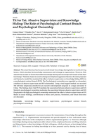 Tit for tat: Abusive supervision and knowledge hiding - The role of psychological contract breach and psychological ownership