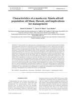 Characteristics of a manta ray Manta alfredi population off Maui, Hawaii, and implications for management