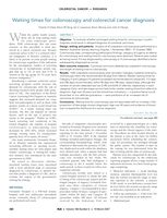 Waiting times for colonoscopy and colorectal cancer diagnosis