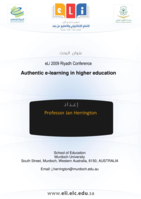 Authentic e-learning in higher education