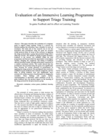 Evaluation of an immersive learning programme to support triage training: In-game feedback and its effect on learning transfer