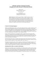 Authentic activities in language learning: Bringing real world  relevance to classroom activities