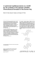 A quinonoid naphthopyranone as a model for the synthesis of the pigment xylindein: Photochemical formation of the lactone ring