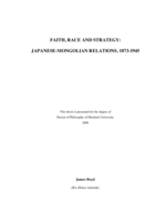 Faith, race and strategy:  Japanese-Mongolian relations, 1873-1945