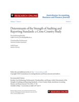 Determinants of the Strength of Auditing and Reporting Standards: a Cross-Country Study