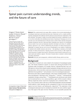 Spinal pain: current understanding, trends, and the future of care