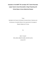 Evaluation of the SNAP CPL and Spec CPL canine pancreatic lipase tests for acute pancreatitis in dogs presenting with clinical signs of acute abdominal disease