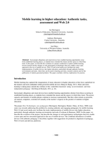 Mobile learning in higher education: Authentic tasks, assessment and Web 2.0