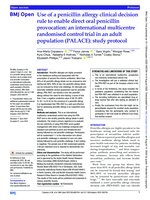 Use of a penicillin allergy clinical decision rule to enable direct oral penicillin provocation: an international multicentre randomised control trial in an adult population (PALACE): study protocol