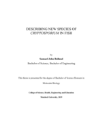 Describing new species of Cryptosporidium in fish
