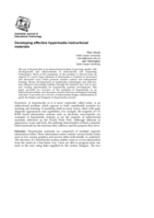 Developing effective hypermedia instructional materials