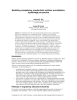 Modelling competency standards to facilitate accreditation: A pathways perspective