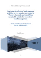 Analysing the effects of anthropogenic activities on two aquatic ecosystems in Western Australia and identifying sustainable policies for ecosystem-based management