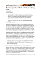 iPods in early childhood: Mobile technologies and storytelling