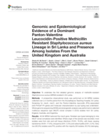 Genomic and epidemiological evidence of a dominant Panton-Valentine Leucocidin-Positive methicillin resistant staphylococcus aureus lineage in Sri Lanka and presence among Isolates From the United Kingdom and Australia