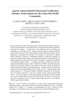 Aquatic animal health professional certification schemes: Some options for the Asian fish health community