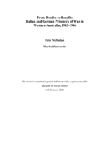 From burden to benefit: Italian and German prisoners of war in Western Australia, 1943-1946