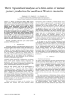 Three regionalised analyses of a time-series of annual pasture production for southwest Western Australia