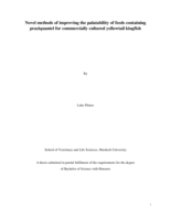 Novel methods of improving the palatability of feeds containing praziquantel for commercially cultured yellowtail kingfish