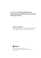 Use of low cost personal robots for the encouragement, demonstration and assessment of physical activities
