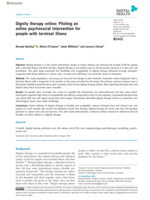 Dignity therapy online: Piloting an online psychosocial intervention for people with terminal illness