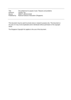 The preference for popular music: Reasons and problems