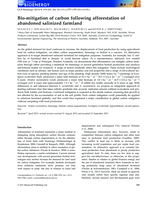 Bio-mitigation of carbon following afforestation of abandoned salinized farmland