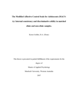 The modified affective control scale for adolescents: Internal consistency and discriminative ability