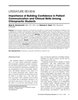 Importance of building confidence in patient communication and clinical skills among chiropractic students
