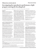 Investigating the reproductive performance of gilt progeny entering the breeding herd