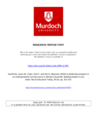 A leadership program in an undergraduate nursing course in Western Australia: Building leaders in our midst