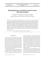 Histopathology of oedema in pearl oysters Pinctada maxima