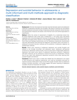 Depression and suicidal behavior in adolescents: a multi-informant and multi-methods approach to diagnostic classification