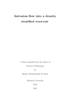 Intrusion flow into a density stratified resevoir