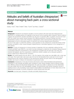 Attitudes and beliefs of Australian chiropractors' about managing back pain: A cross-sectional study