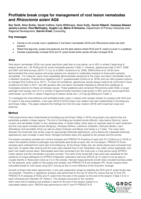 Profitable break crops from management of root lesion nematodes (RLN) and Rhizoctonia solani AG8