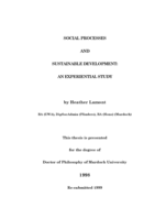 Social processes and sustainable development: An experiential study